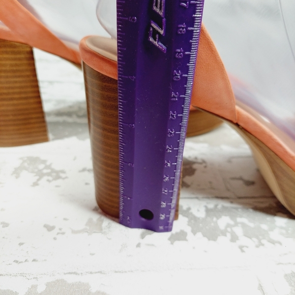 New Nordstrom Anita Leather Peach Platform Ankle Buckle Sandals X37 - Picture 9 of 14